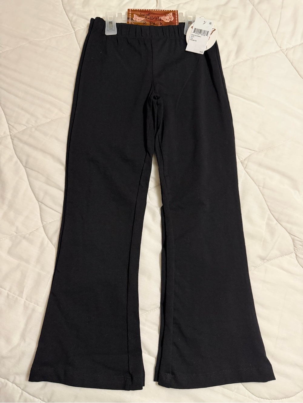 Kids Black Knit Flare Pants - Brand Unknown